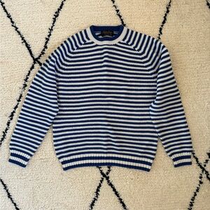 Brooks Brothers Striped Crewneck Sweater Blue and White Size S